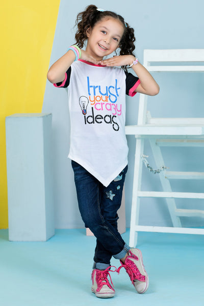 Girls T-Shirt In White - Diners