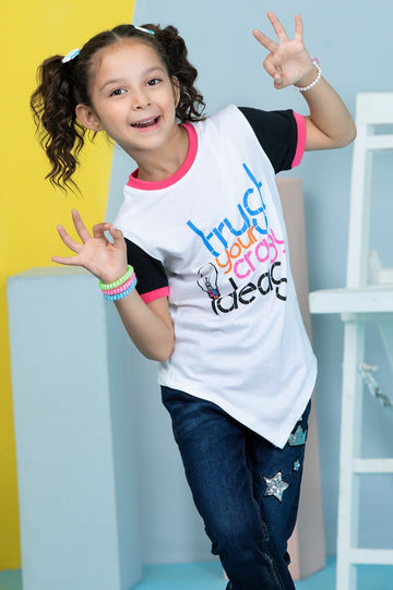 Girls T-Shirt In White - Diners