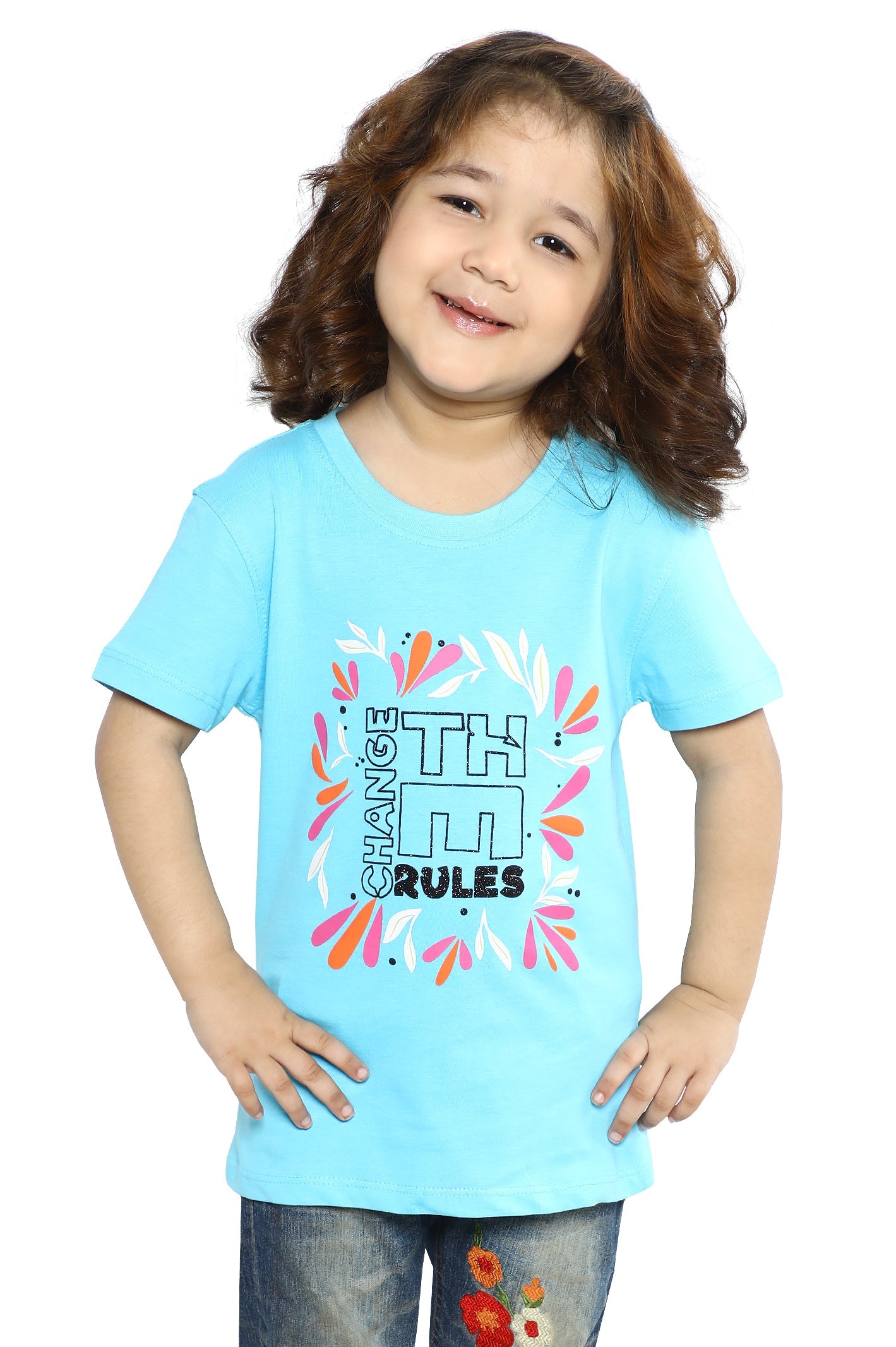 Girls T-Shirt In Aqua SKU: KGA-0254-AQUA - Diners