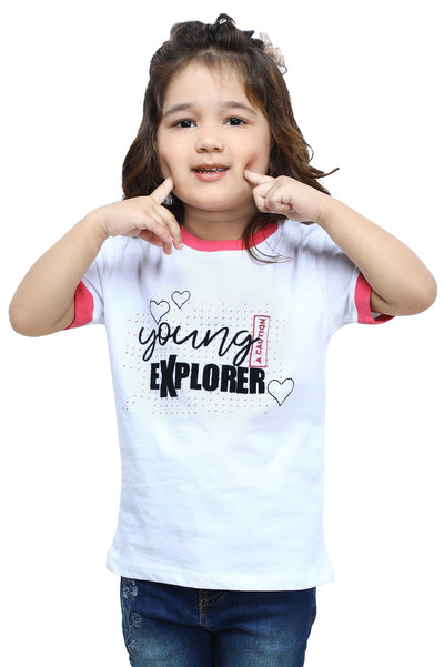 Girls T-Shirt In White SKU: KGA-0263-WHITE - Diners