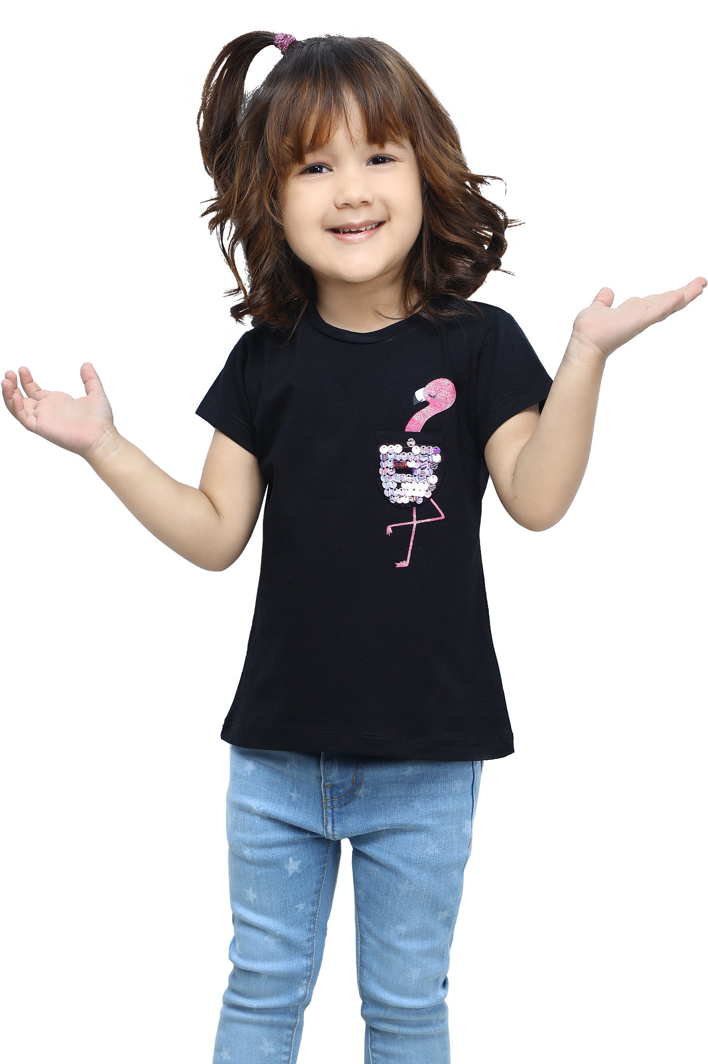 Girls T-Shirt In Black SKU: KGA-0265-BLACK - Diners