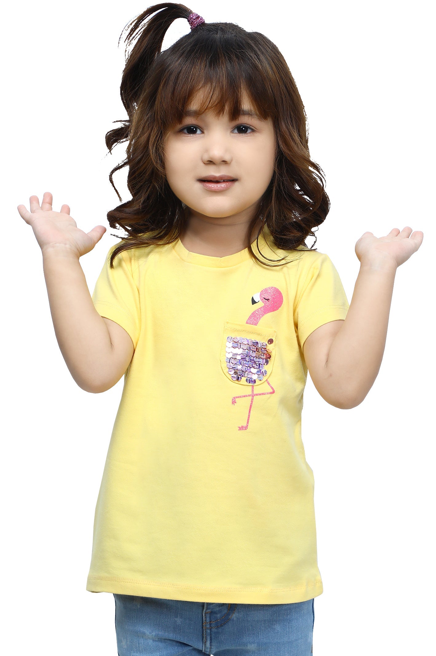 Girls T-Shirt In Yellow SKU: KGA-0265-YELLOW - Diners