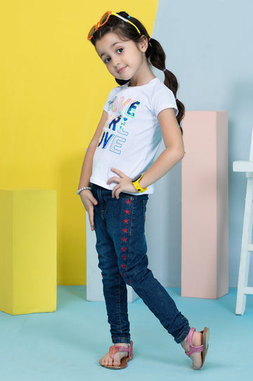 Girls T-Shirt In White - Diners