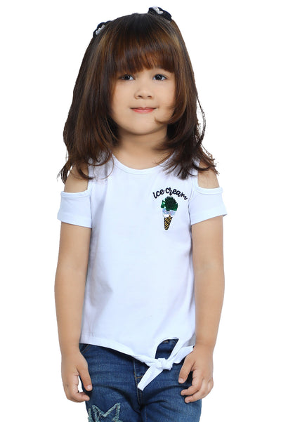 Girls T-Shirt In White SKU: KGA-0268-WHITE - Diners