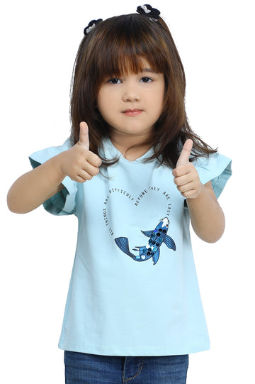 Girls T-Shirt In Aqua SKU: KGA-0269-AQUA - Diners