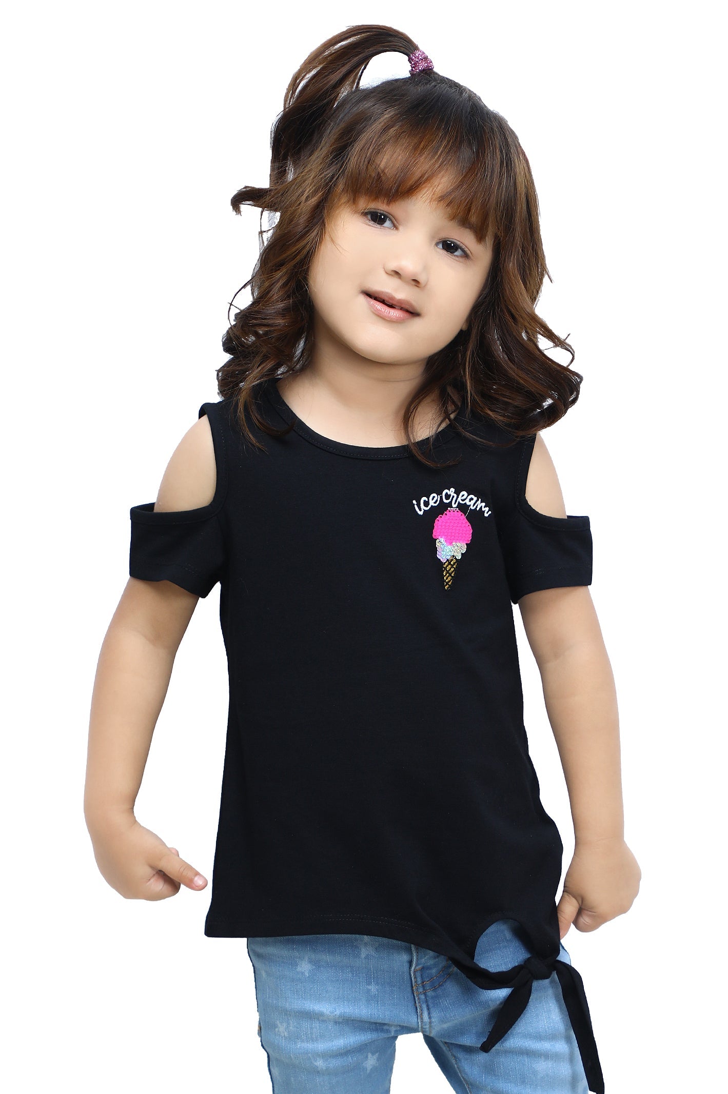 Girls T-Shirt In Black SKU: KGA-0269-BLACK - Diners