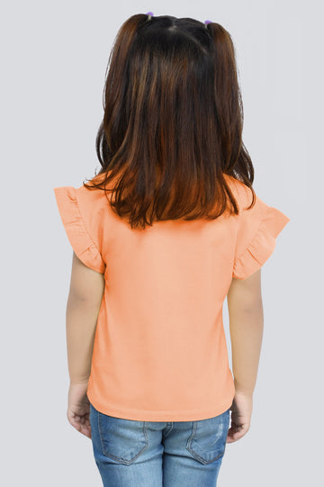 Girls T-Shirt In Black SKU: KGA-0269-ORANGE - Diners