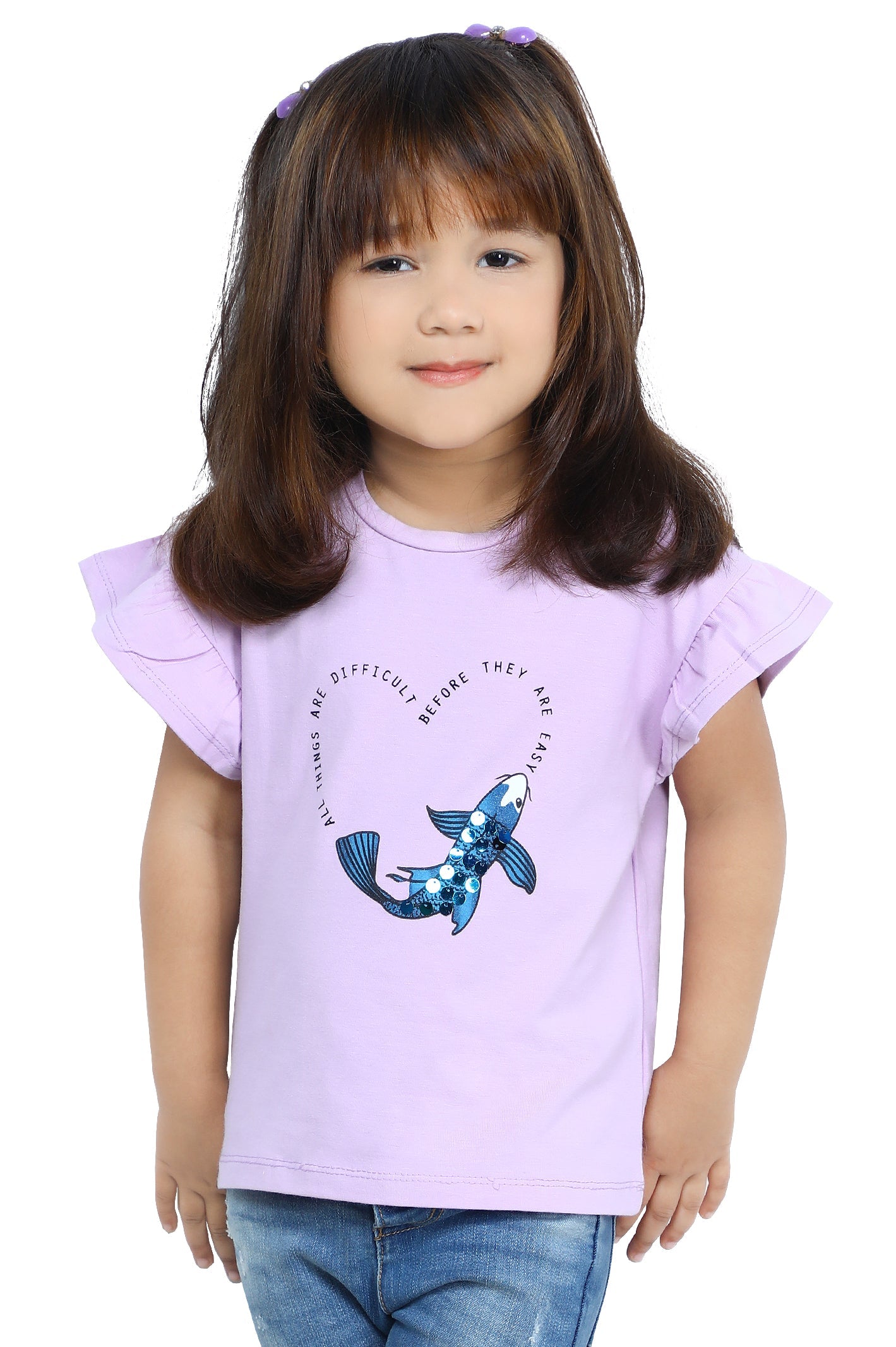 Girls T-Shirt In Purple SKU: KGA-0269-PURPLE - Diners
