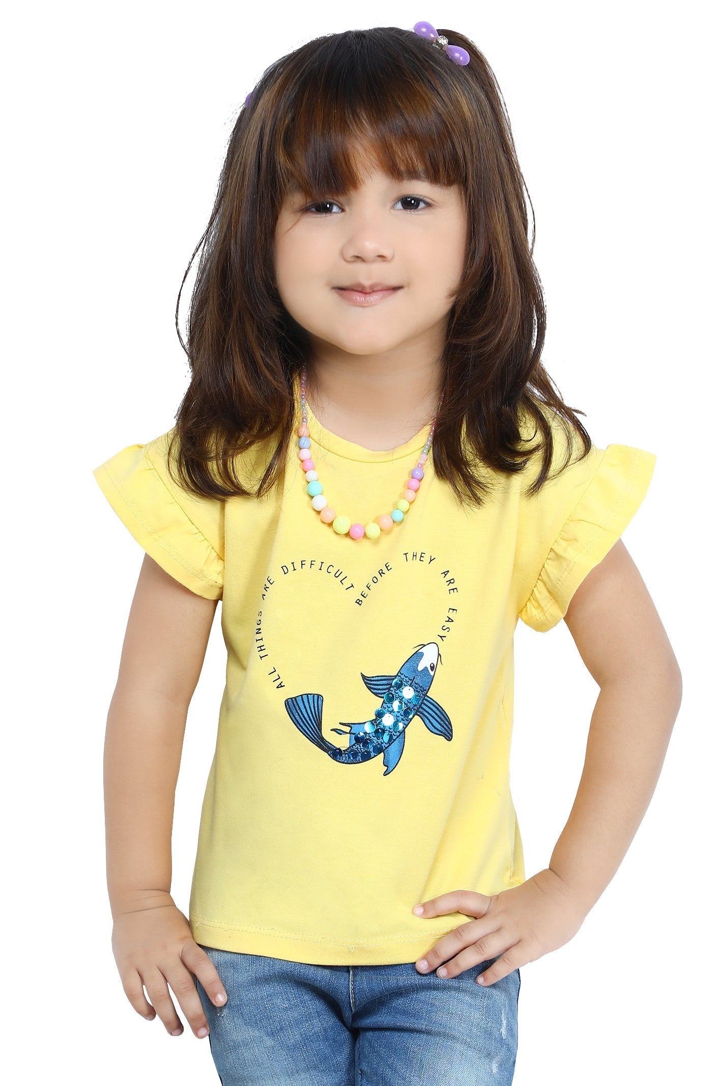 Girls T-Shirt In Yellow SKU: KGA-0269-YELLOW - Diners
