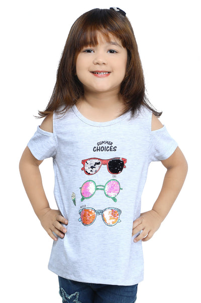 Girls T-Shirt In Grey SKU: KGA-0270-GREY - Diners