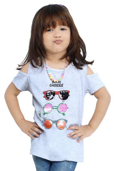 Girls T-Shirt In H-Grey SKU: KGA-0270-H-GREY - Diners