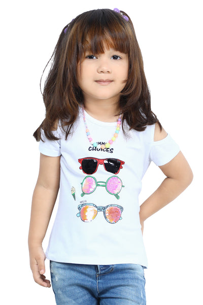 Girls T-Shirt In White SKU: KGA-0270-WHITE - Diners