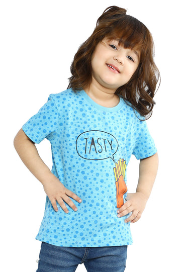 Girls T-Shirt In Turquoise SKU: KGA-0225-TURQUOISE - Diners
