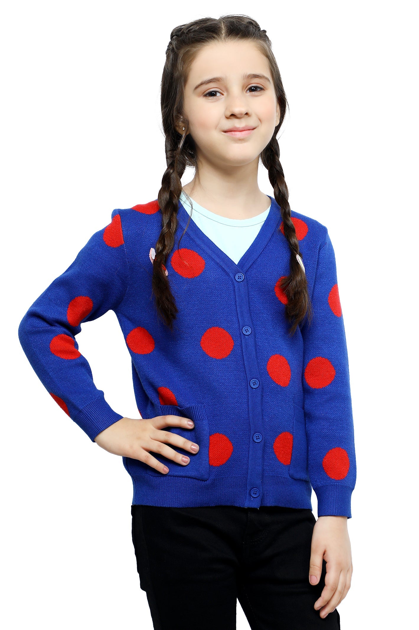 Girls Sweater SKU: KGE-0150-BLUE - Diners