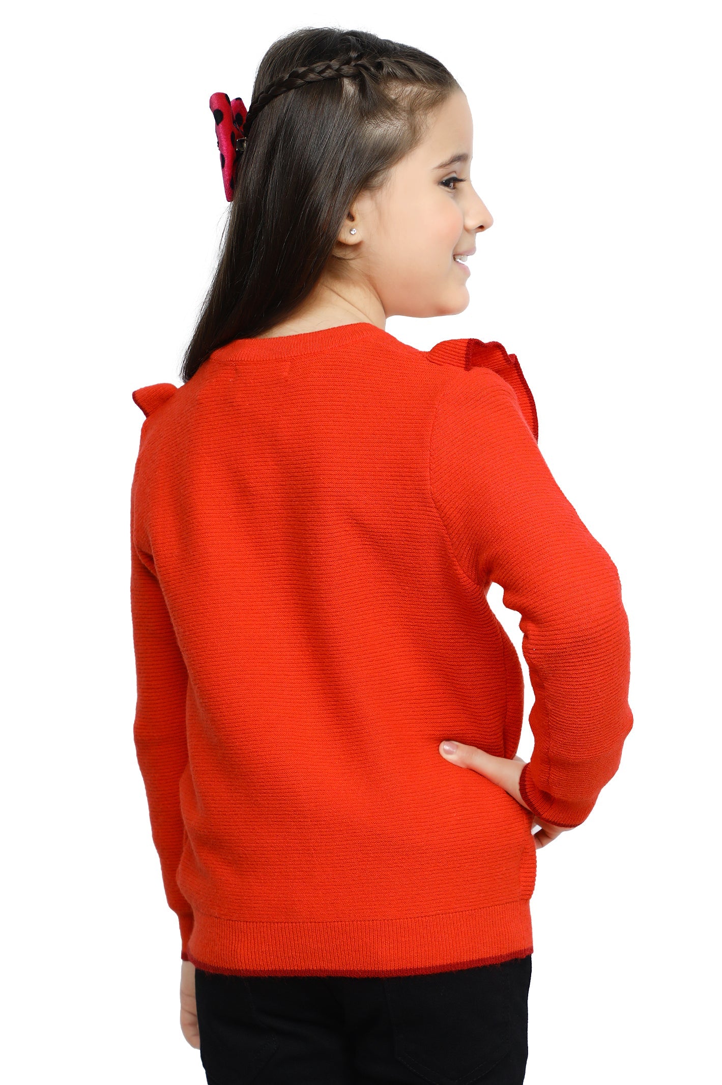 Girls Sweater SKU: KGE-0155-ORANGE - Diners