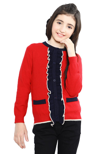 Girls Sweater SKU: KGE-0156-RED - Diners