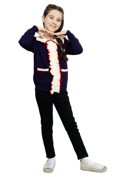 Girls Sweater SKU: KGE-0159-PURPLE - Diners