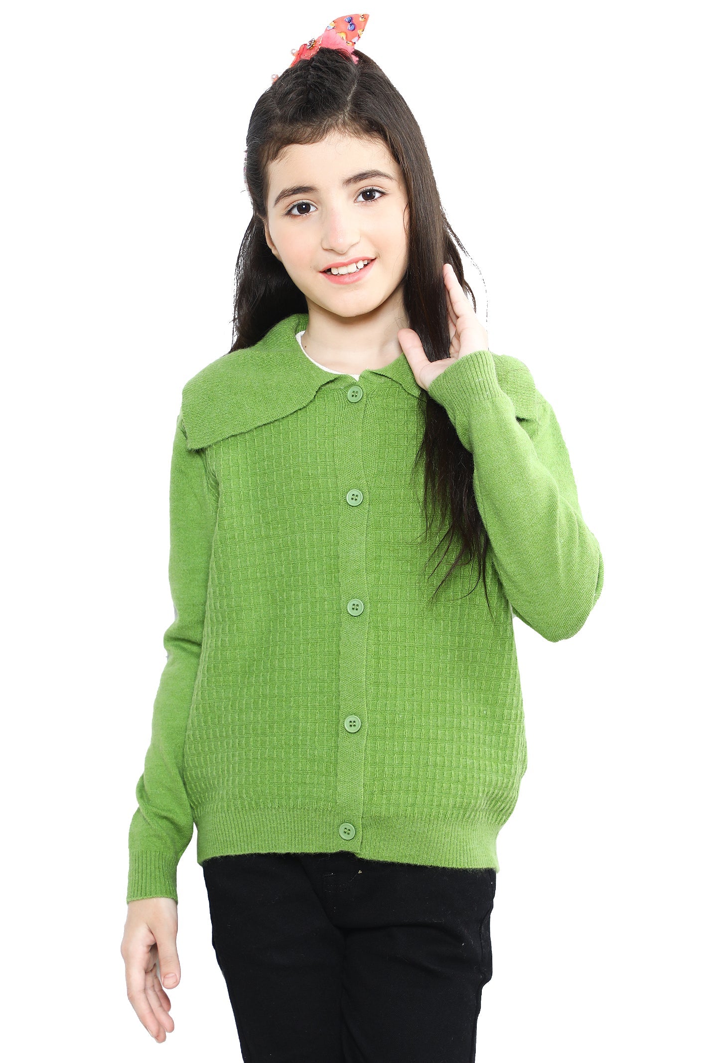 Girls Sweater SKU: KGE-0161-GREEN - Diners