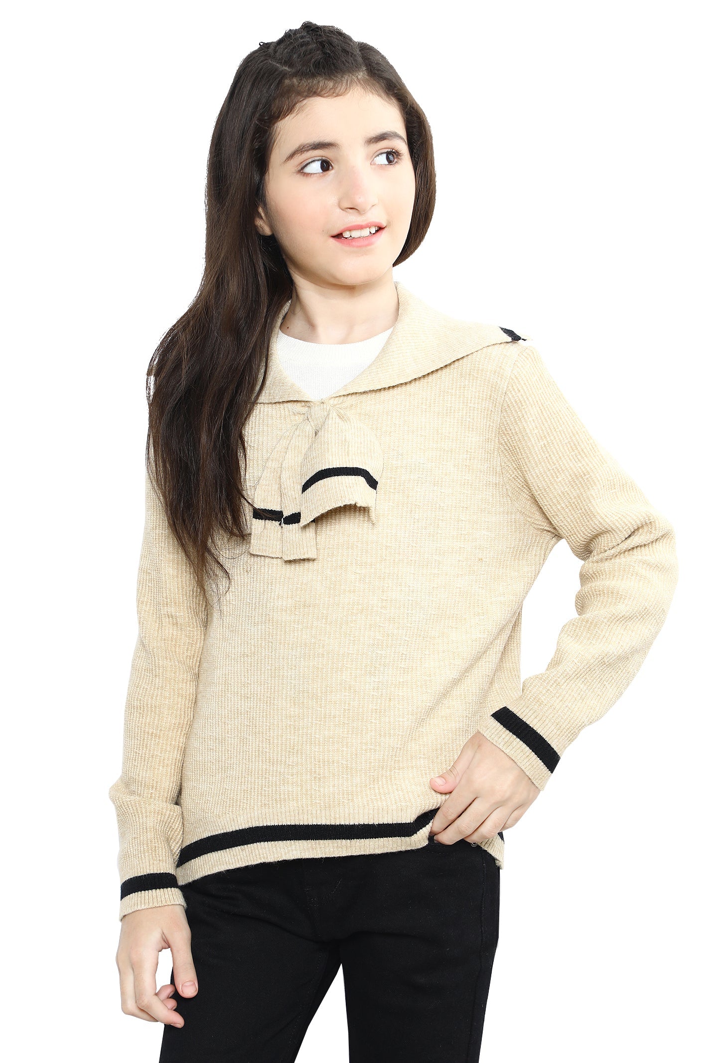 Girls Sweater SKU: KGE-0166-BEIGIE - Diners