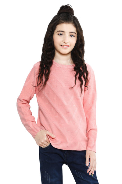 Girls Sweater SKU: KGE-0167-PEACH - Diners