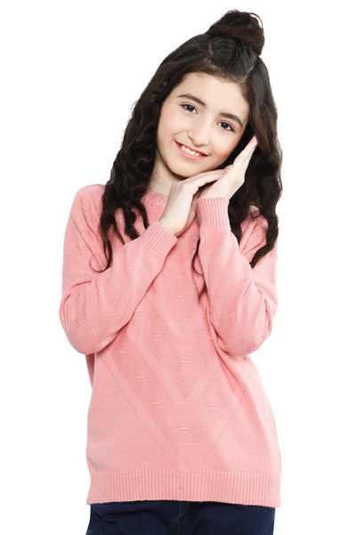 Girls Sweater SKU: KGE-0167-PEACH - Diners