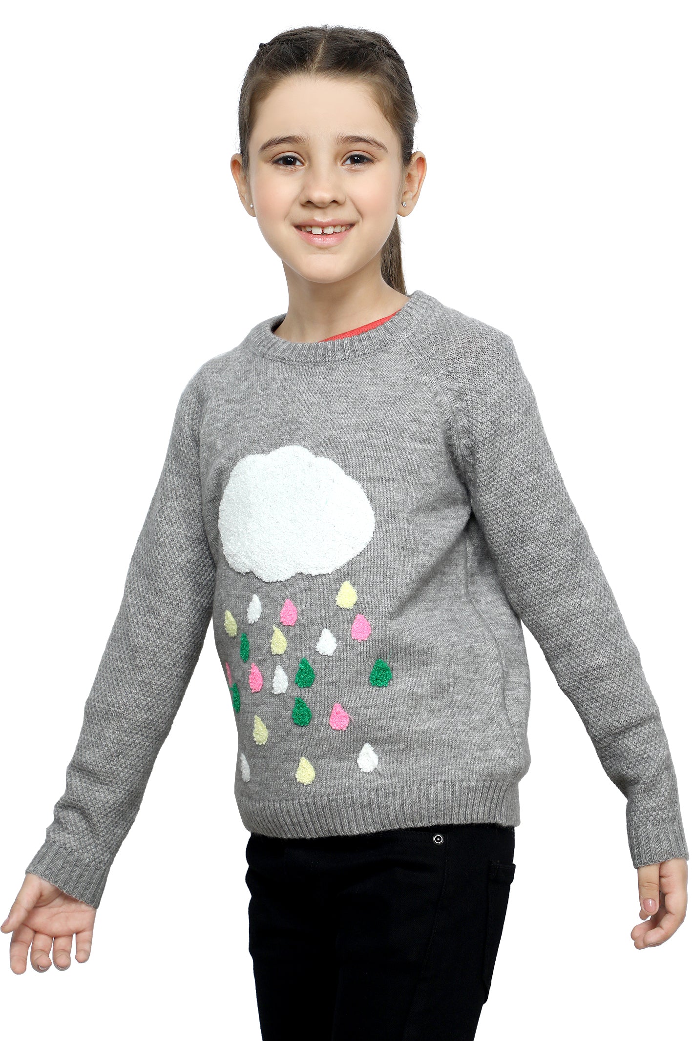 Girls Sweater SKU: KGE-0168-GREY - Diners