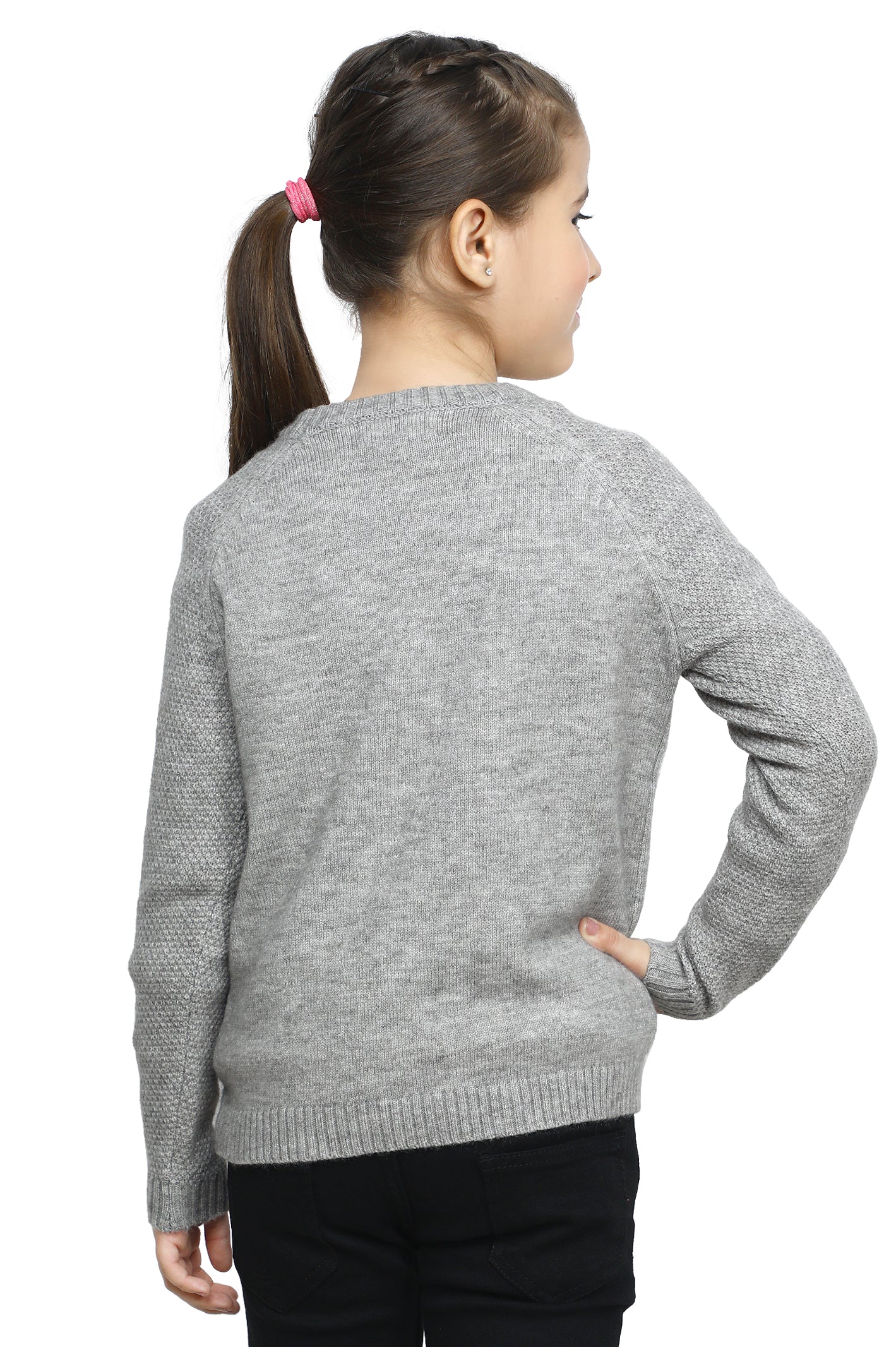 Girls Sweater SKU: KGE-0168-GREY - Diners