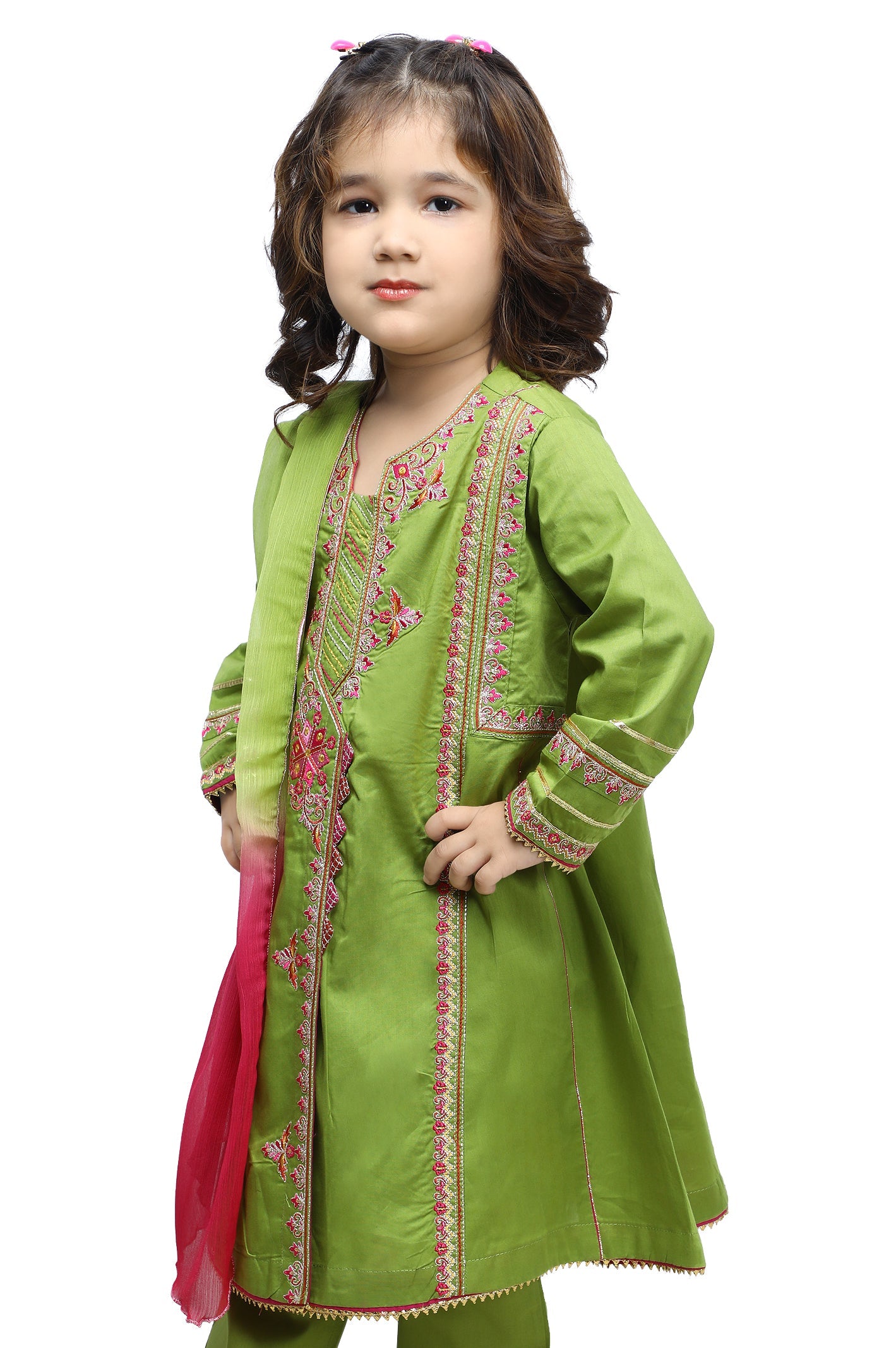 Girls 2Pcs Suit in Green SKU: KGKK-0231-GREEN - Diners