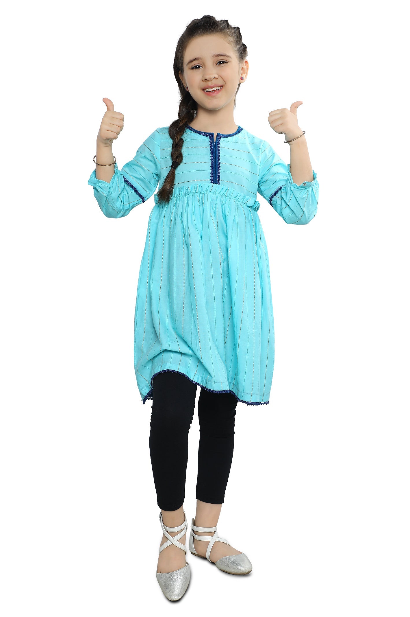 Girls Kurti SKU: KGKK-0324-BLUE - Diners