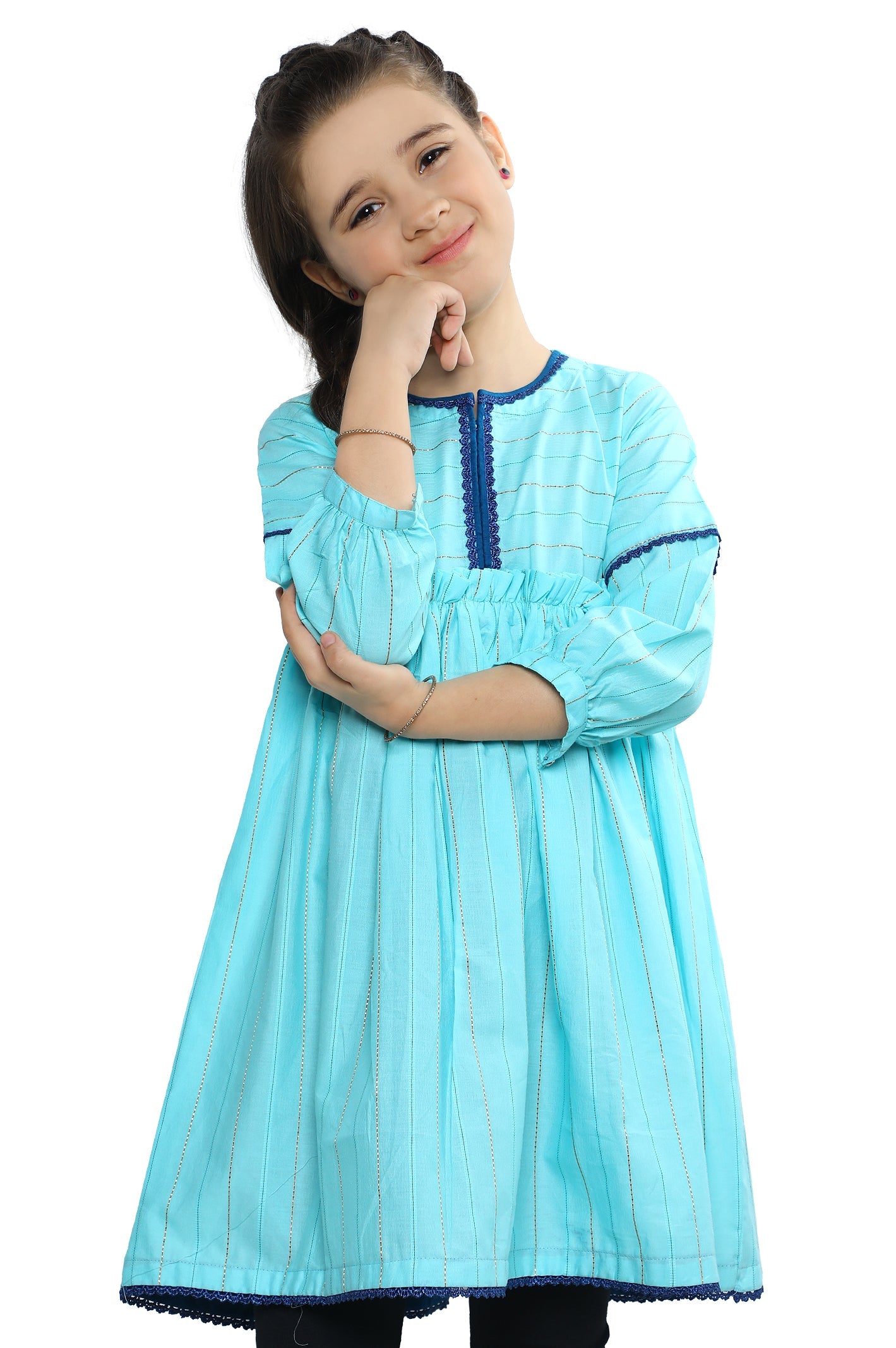 Girls Kurti SKU: KGKK-0324-BLUE - Diners