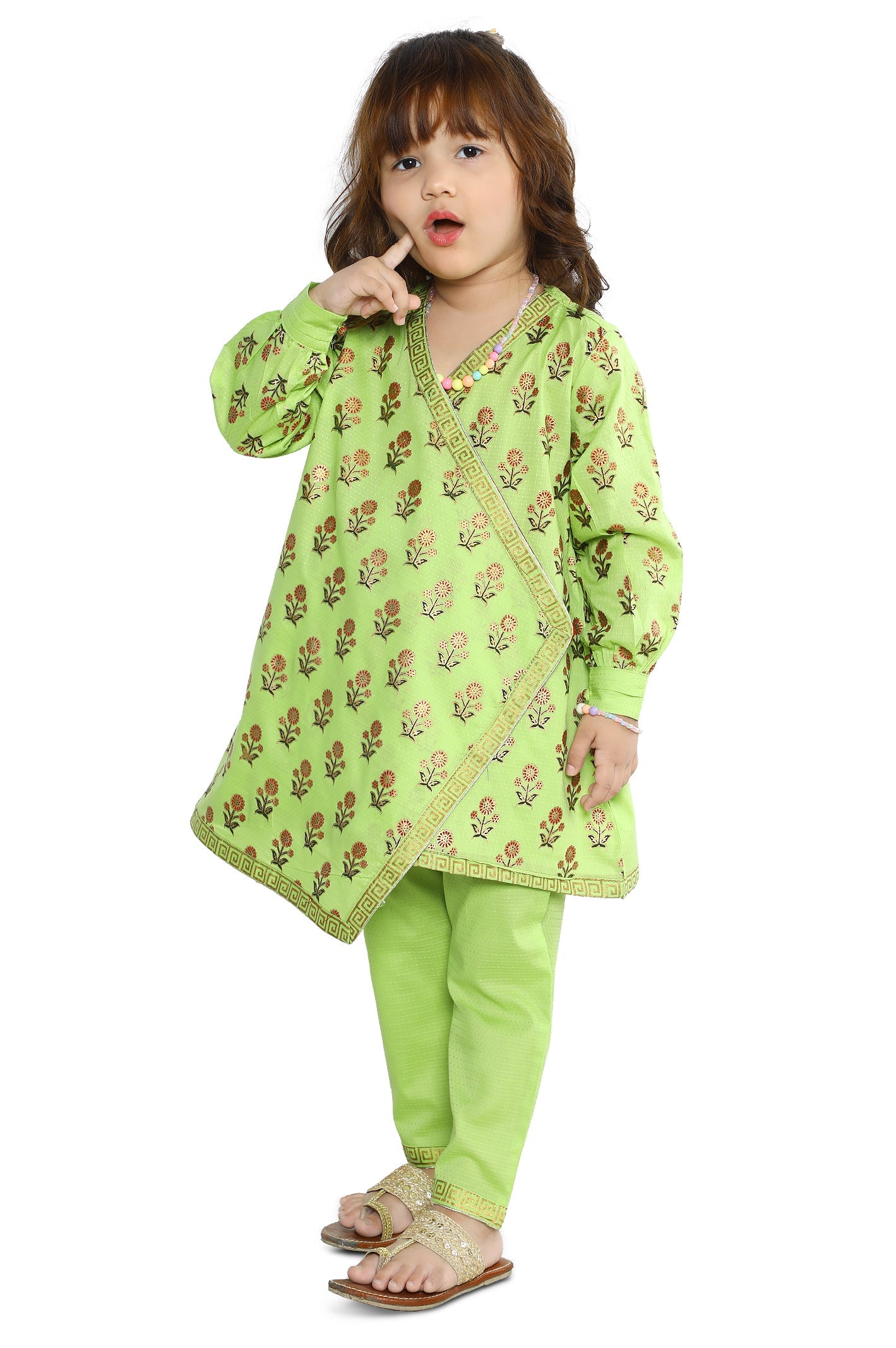 Girls 2Pcs Suit in Green SKU: KGKK-0336-GREEN - Diners