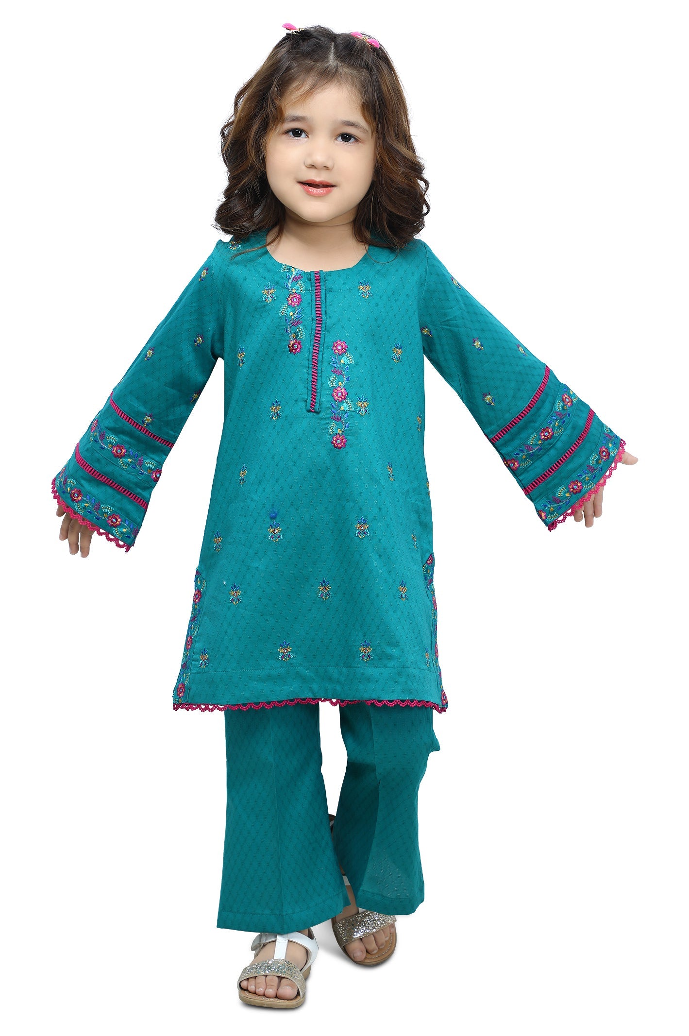 Girls 2Pcs Suit in Green SKU: KGKK-0382-GREEN - Diners