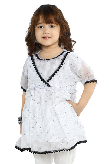 Girls Kurti SKU: KGKK-0419-WHITE - Diners
