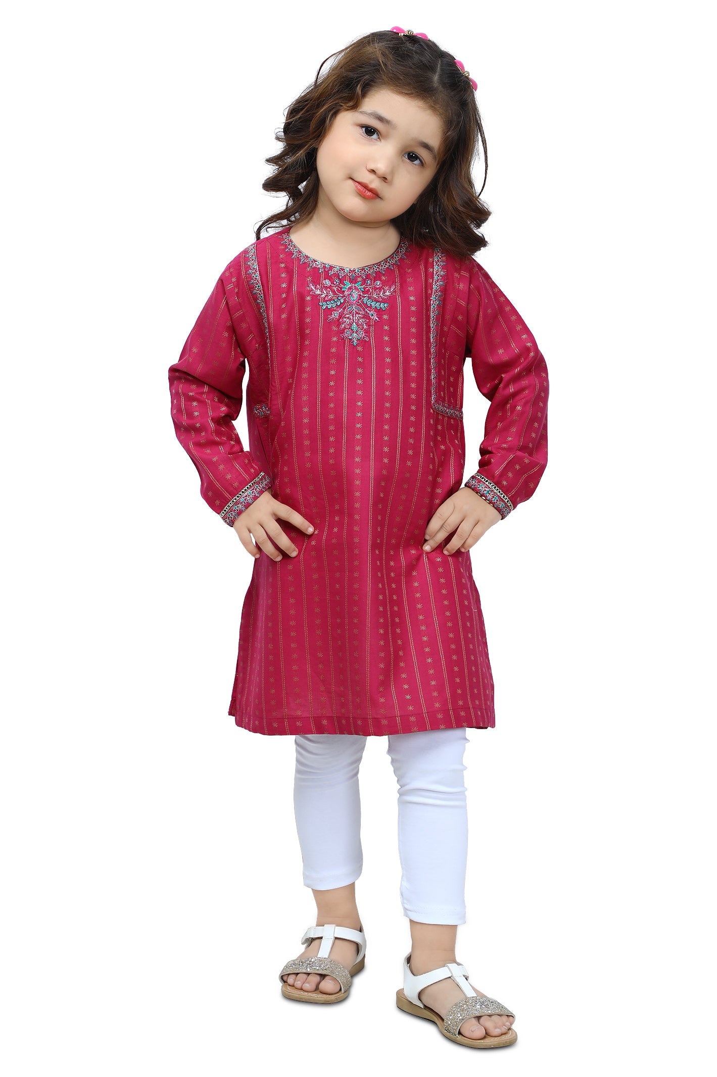 Girls Kurti SKU: KGKK-0434-PINK - Diners