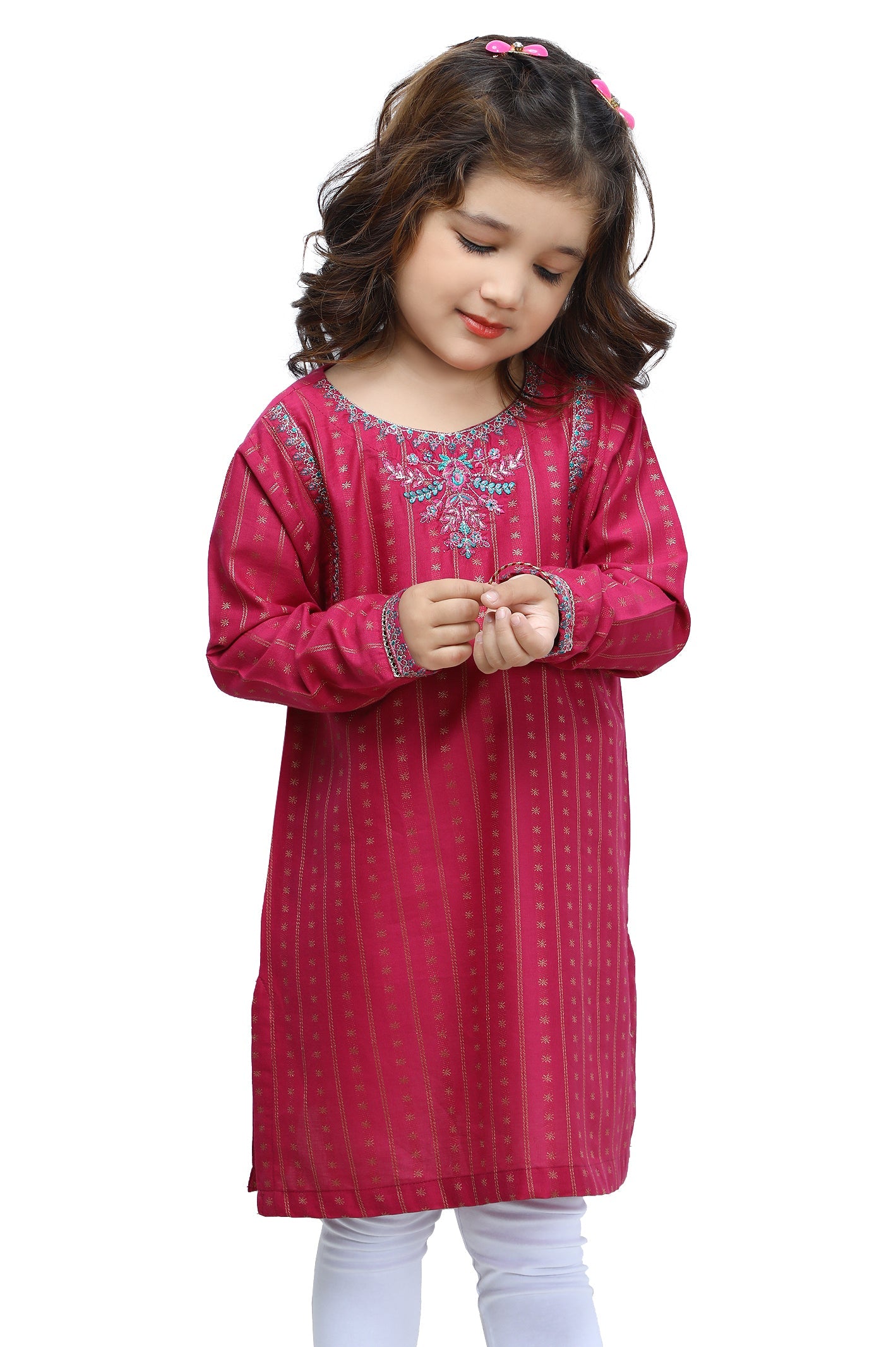 Girls Kurti SKU: KGKK-0434-PINK - Diners