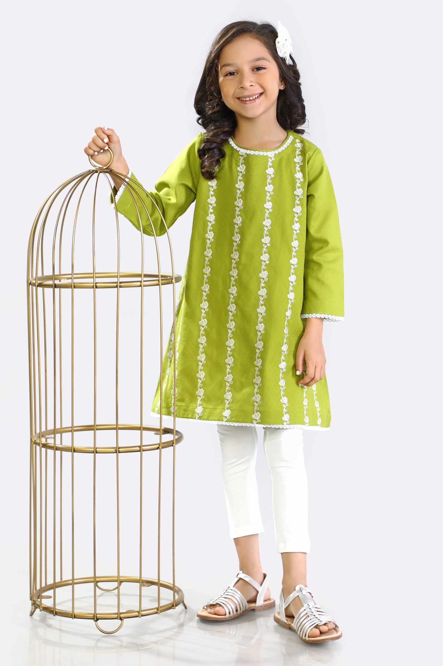 Dobby Green Kurti From Diners