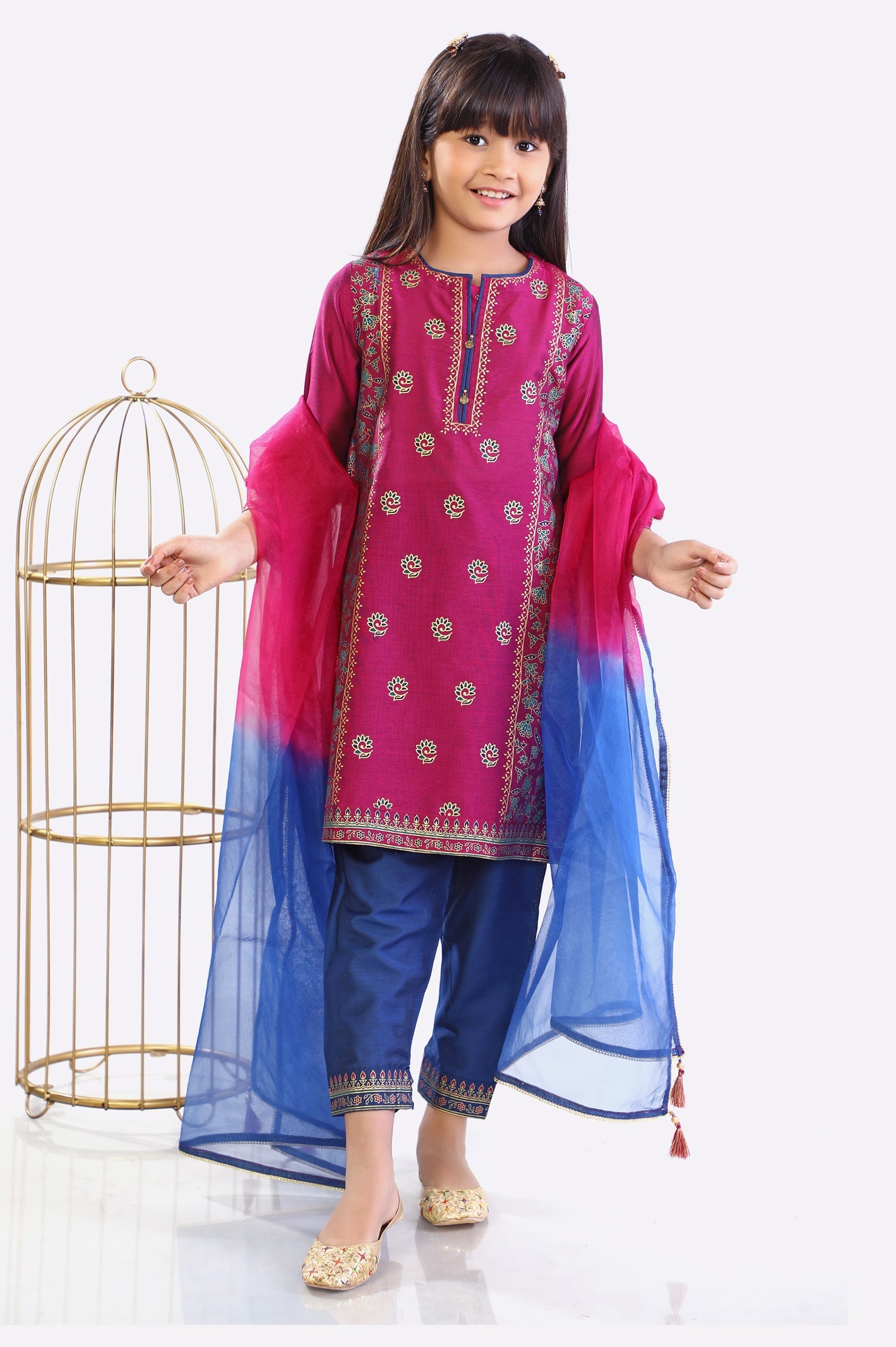 Cotton Silk Pink 3PC Suit From Diners