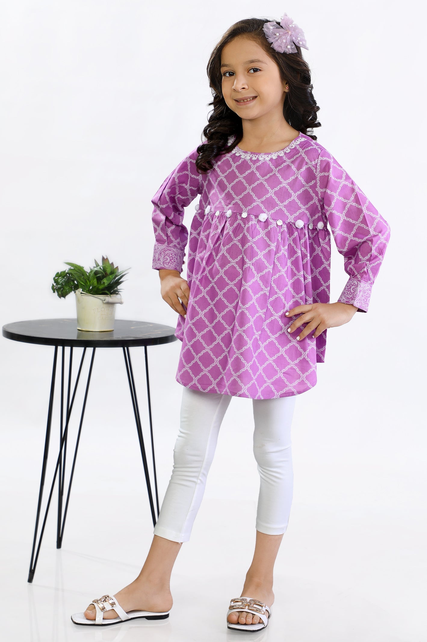 Lawn Lilac Kurti From Diners