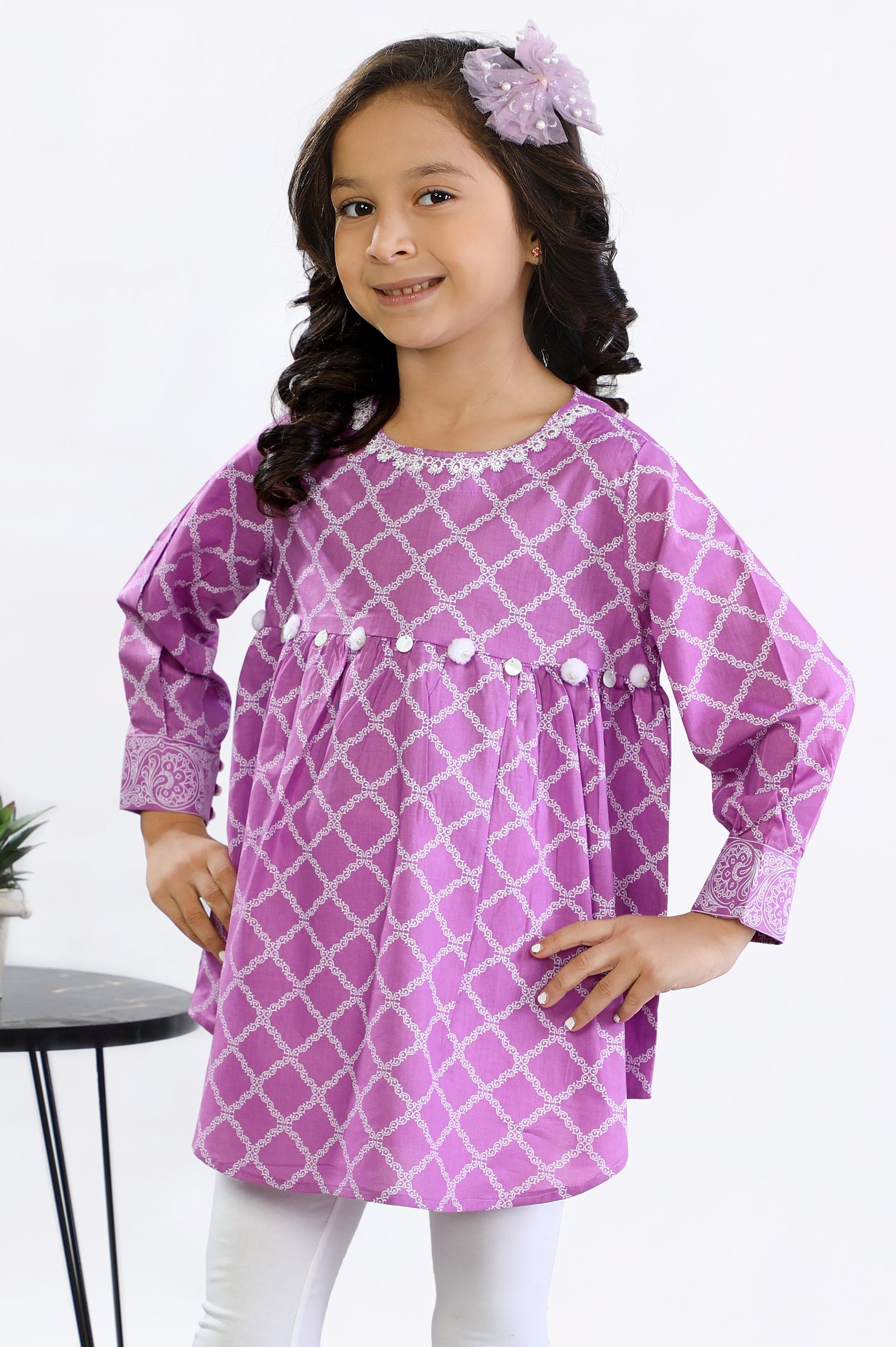 Lawn Lilac Kurti From Diners