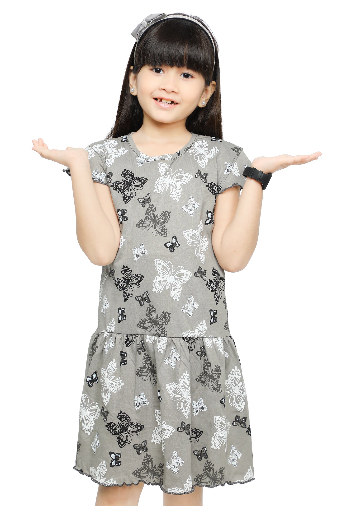 Girls Frock SKU: KGL-0321-L/GREY - Diners