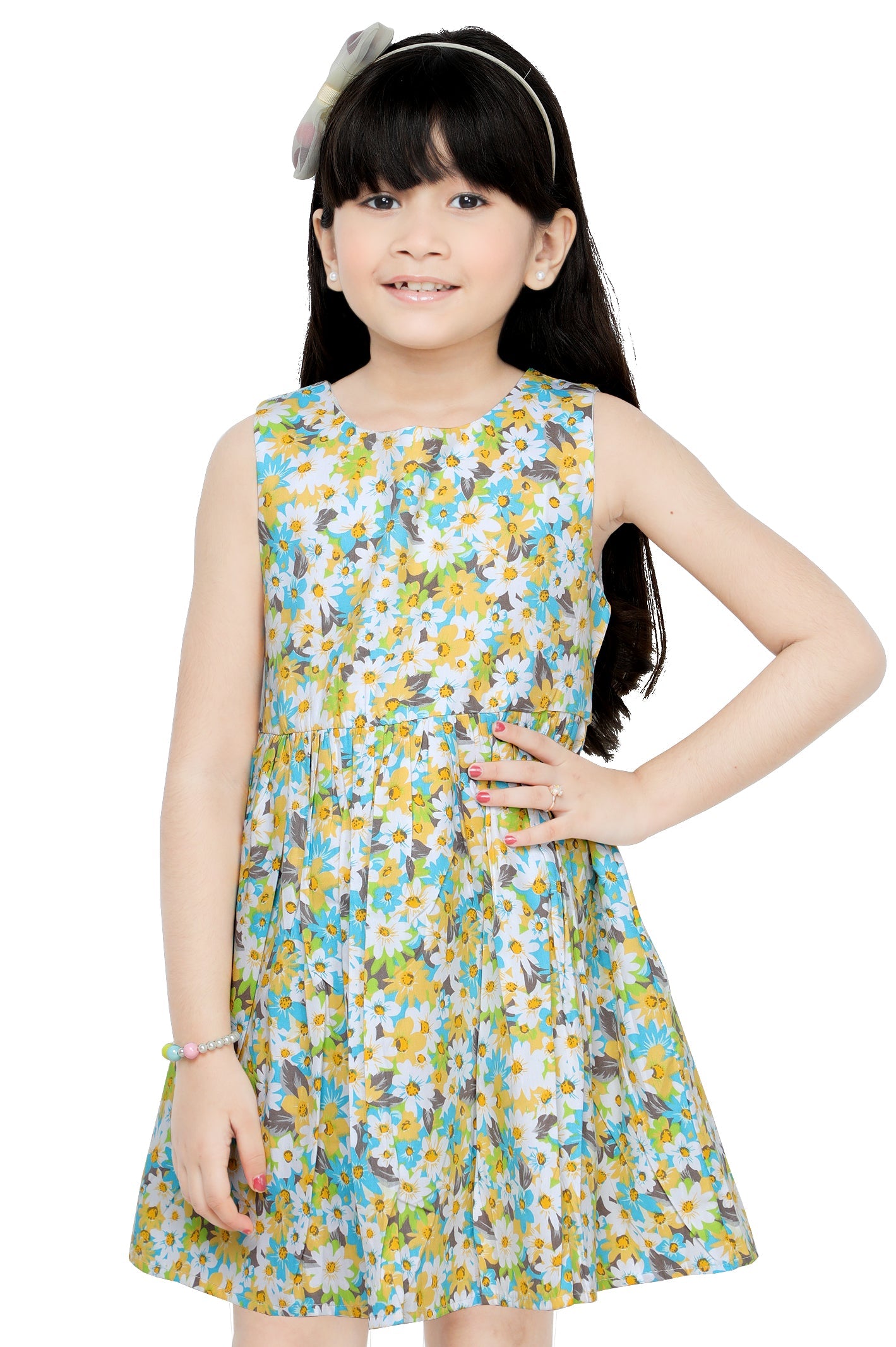 Girls Frock in Yellow SKU: KGL-0329-YELLOW - Diners