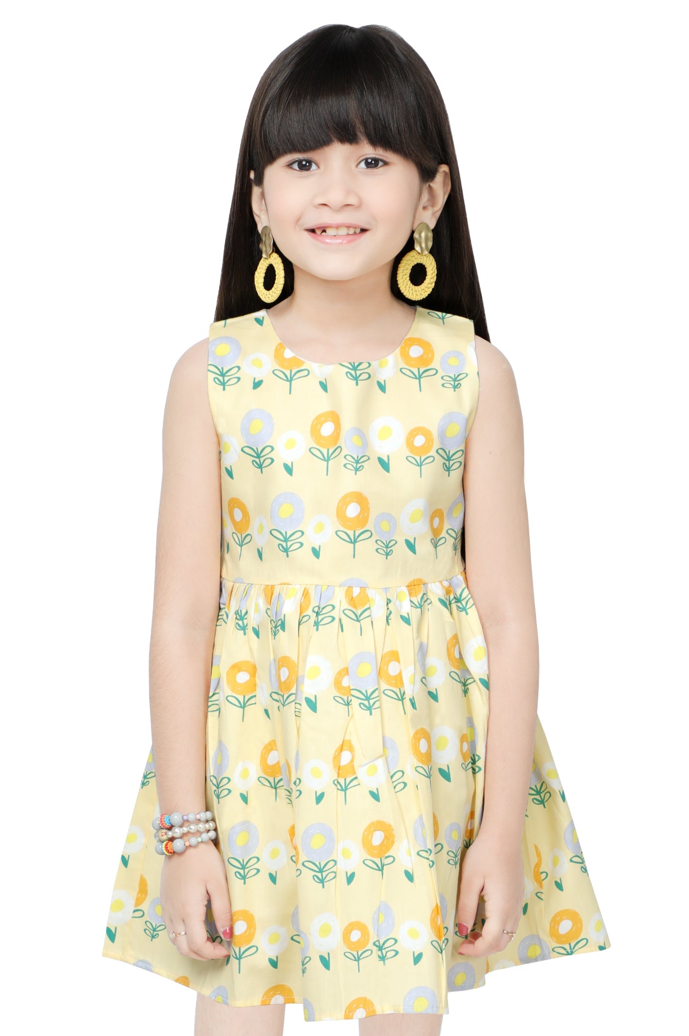 Girls Frock in Yellow SKU: KGL-0333-YELLOW - Diners
