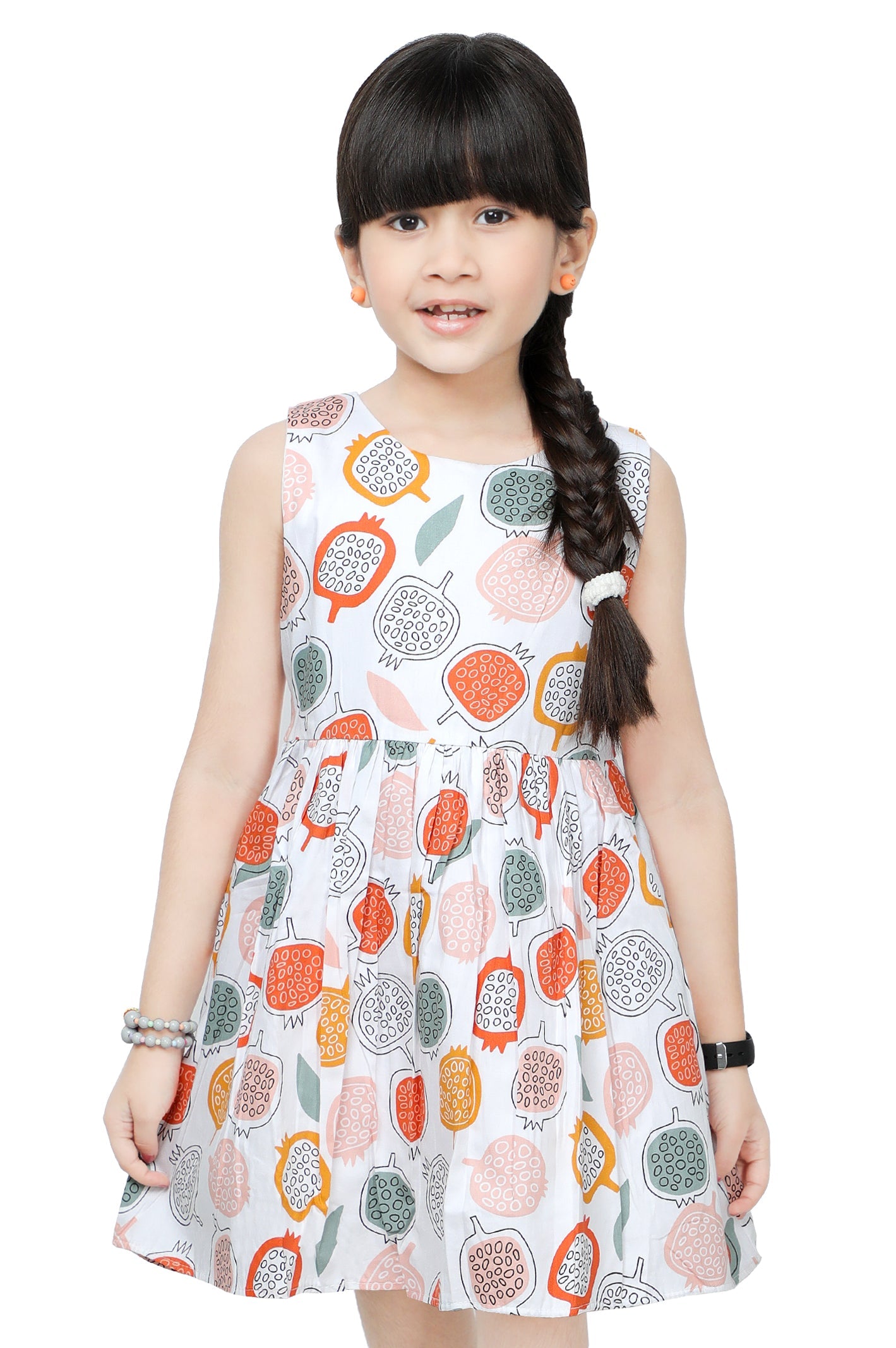 Girls Frock in White SKU: KGL-0337-WHITE - Diners