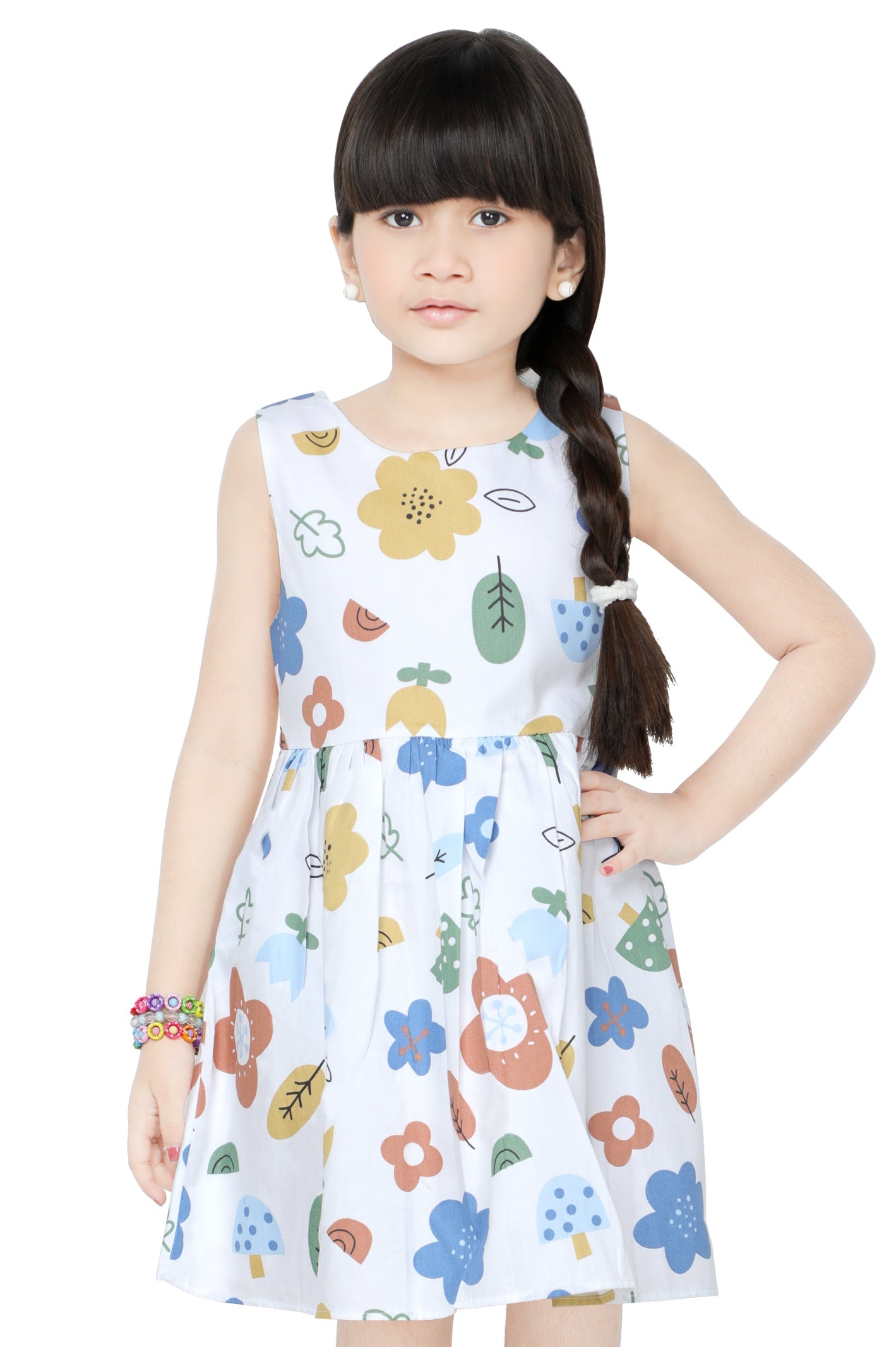 Girls Frock in White SKU: KGL-0341-WHITE - Diners