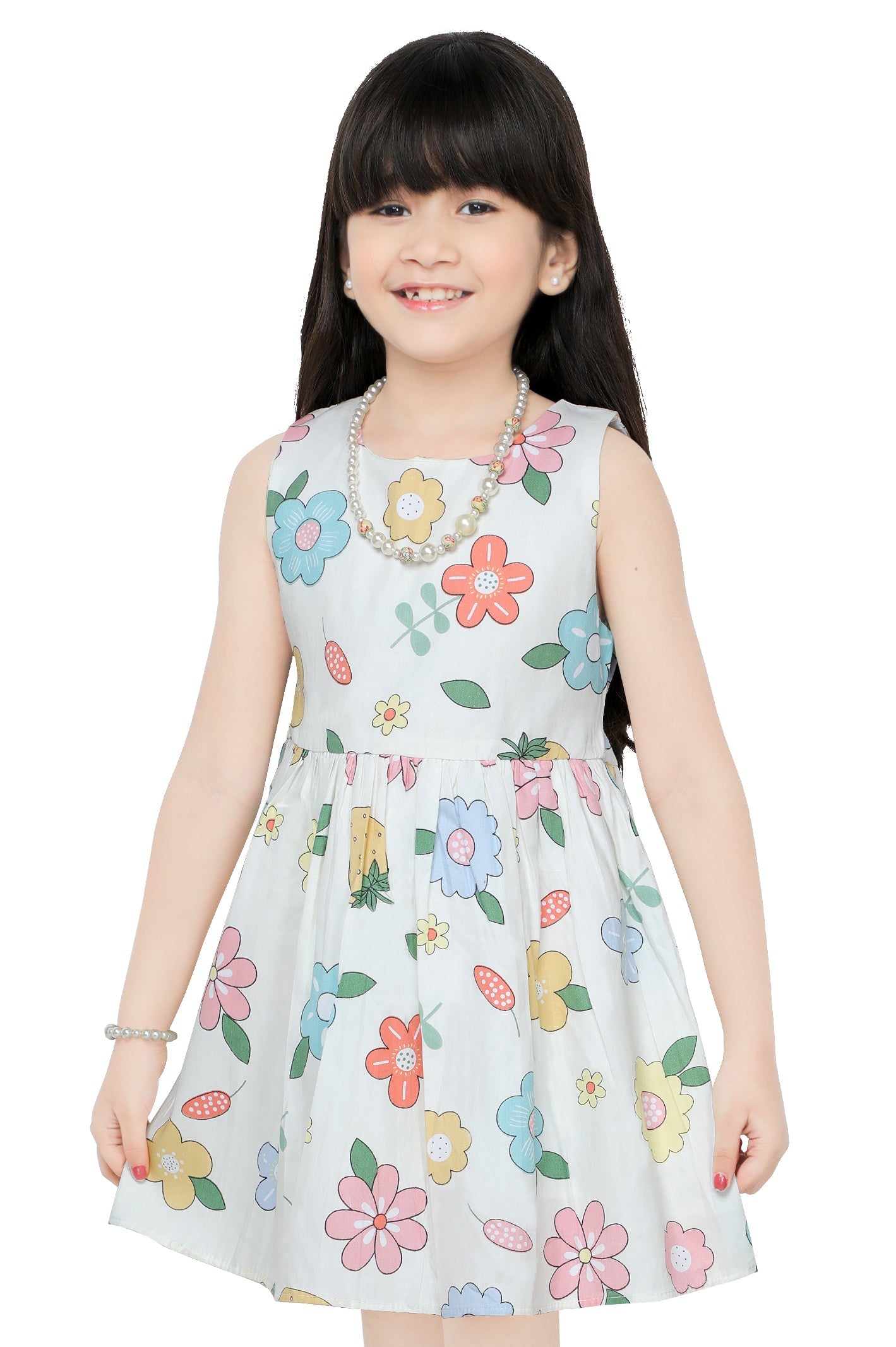 Girls Frock in offwhite SKU: KGL-0346-OFFWHITE - Diners