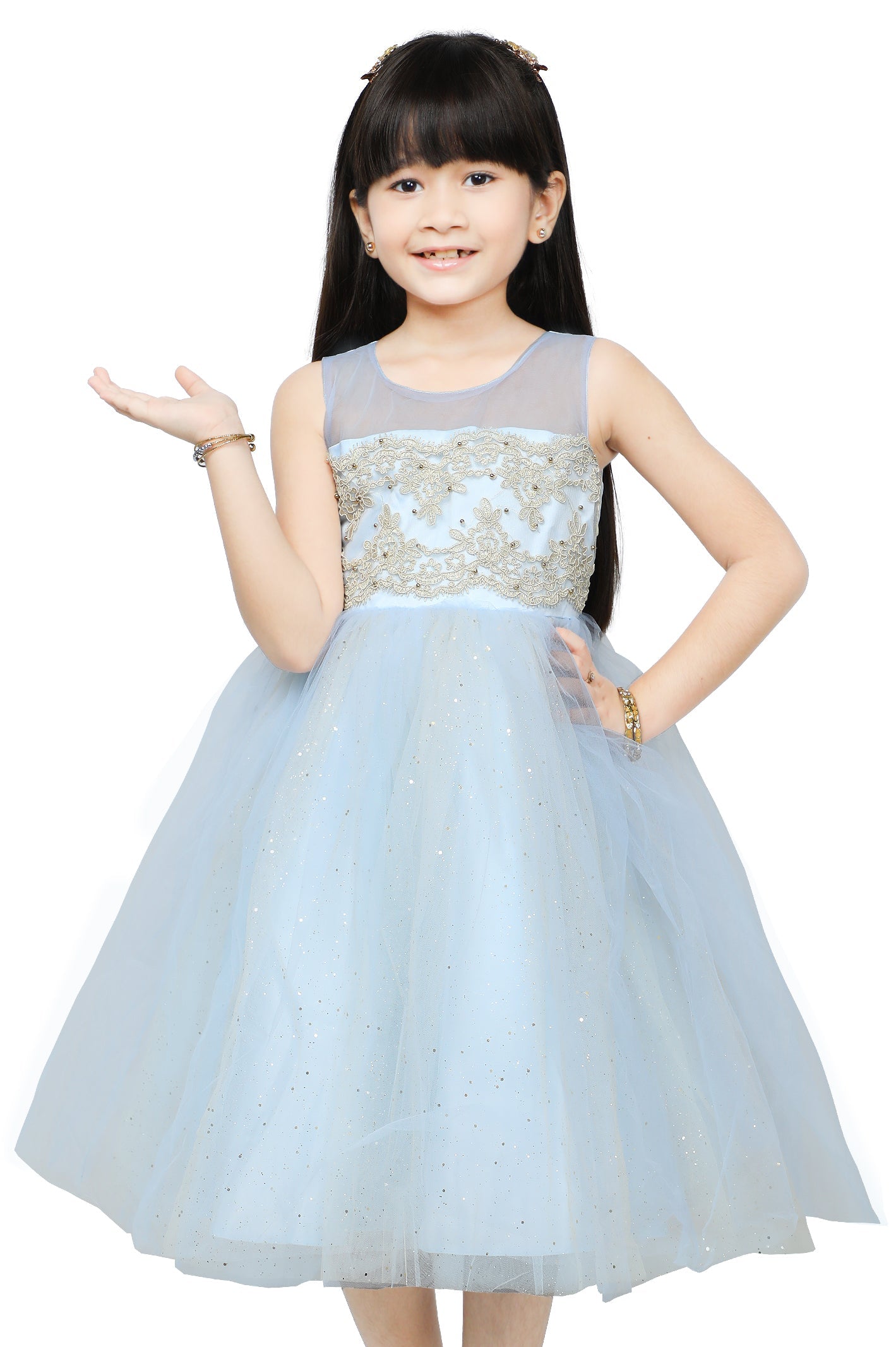 Girls Frock SKU: KGL-0366-BLUE - Diners