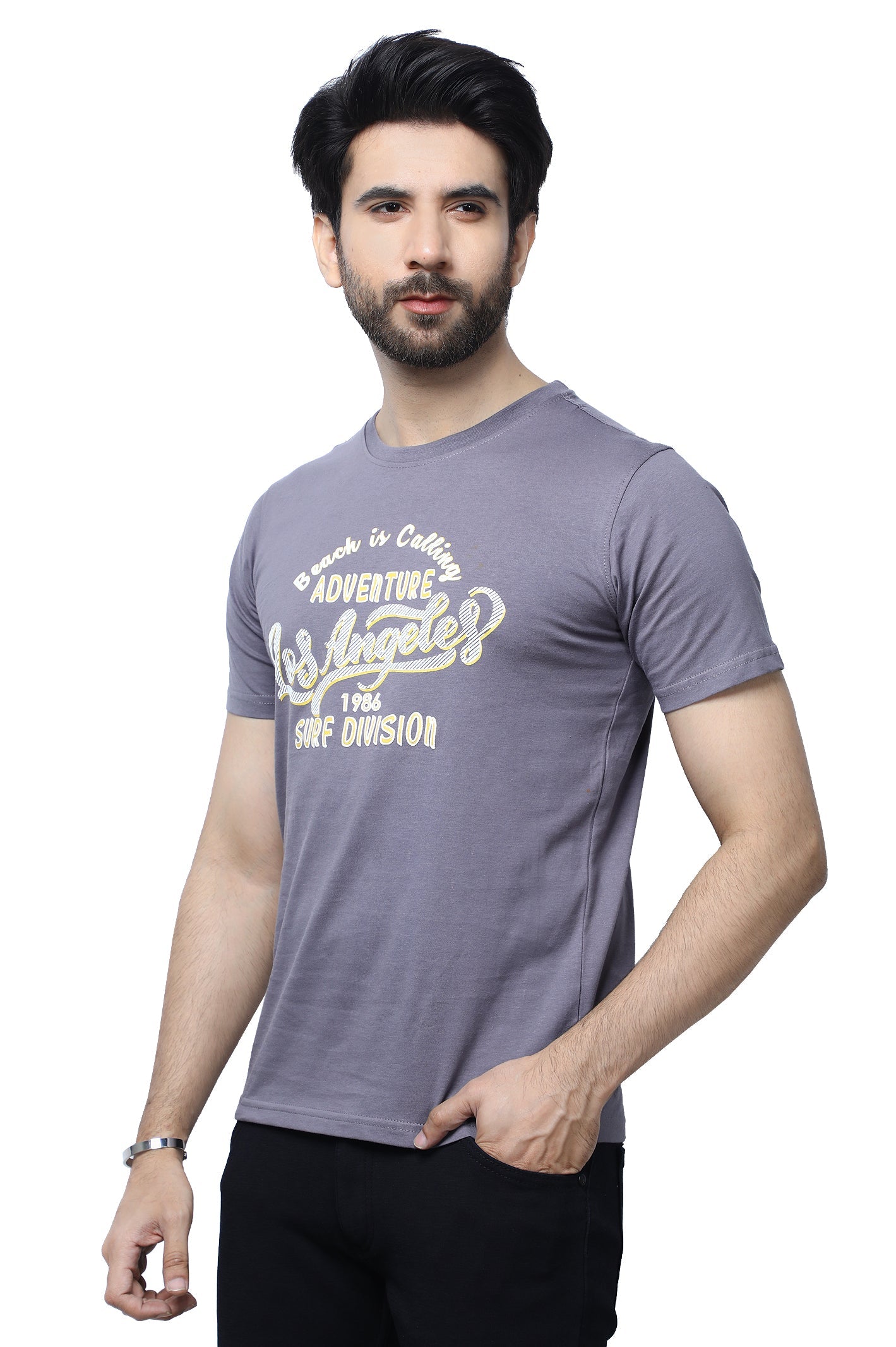 Diners Men's Round Neck T-Shirt SKU: NA812-H-GREY - Diners