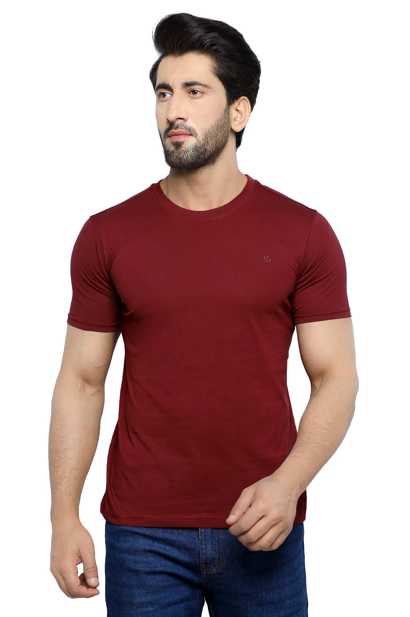 Diners Mens Round Neck T-Shirt SKU: NA856-MAROON - Diners