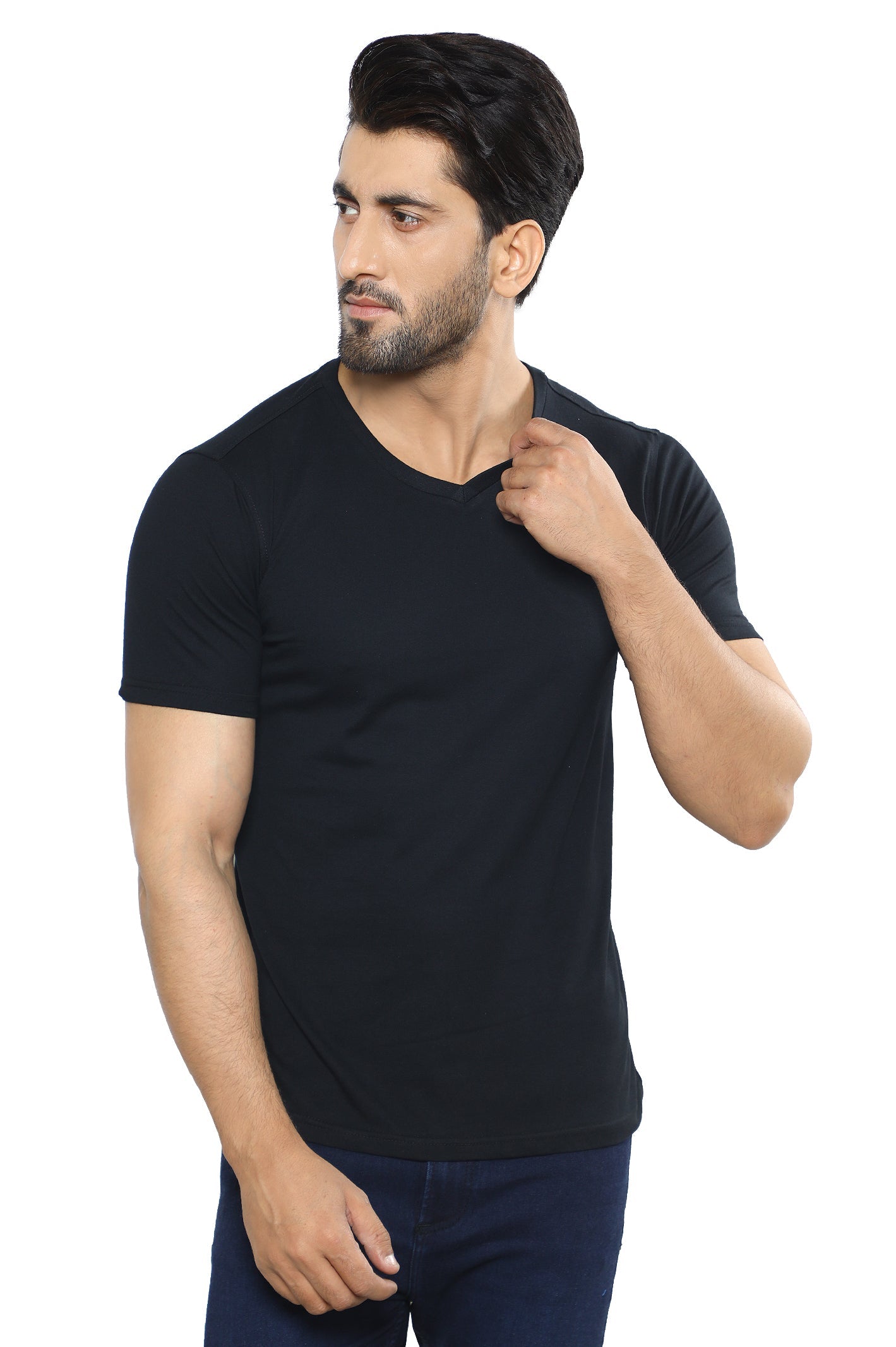 Diners Men's V Neck T-Shirt SKU: NA857-BLACK - Diners