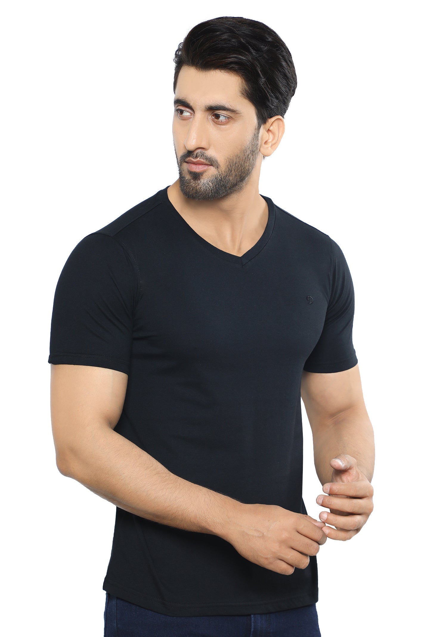 Diners Men's V Neck T-Shirt SKU: NA857-BLACK - Diners